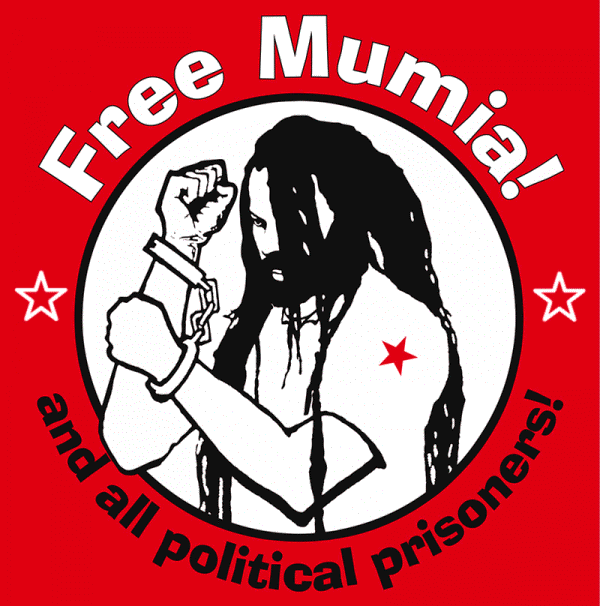Free Mumia Abu Jamal lecture artwork